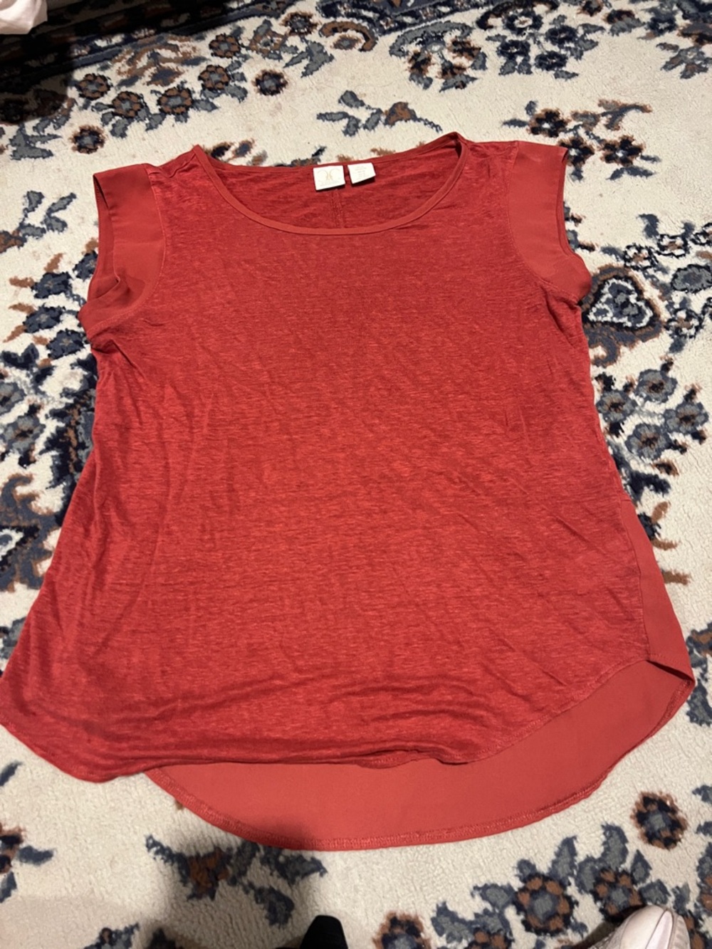 Women’s burnt orange Sleeveless Layered Hem Top
